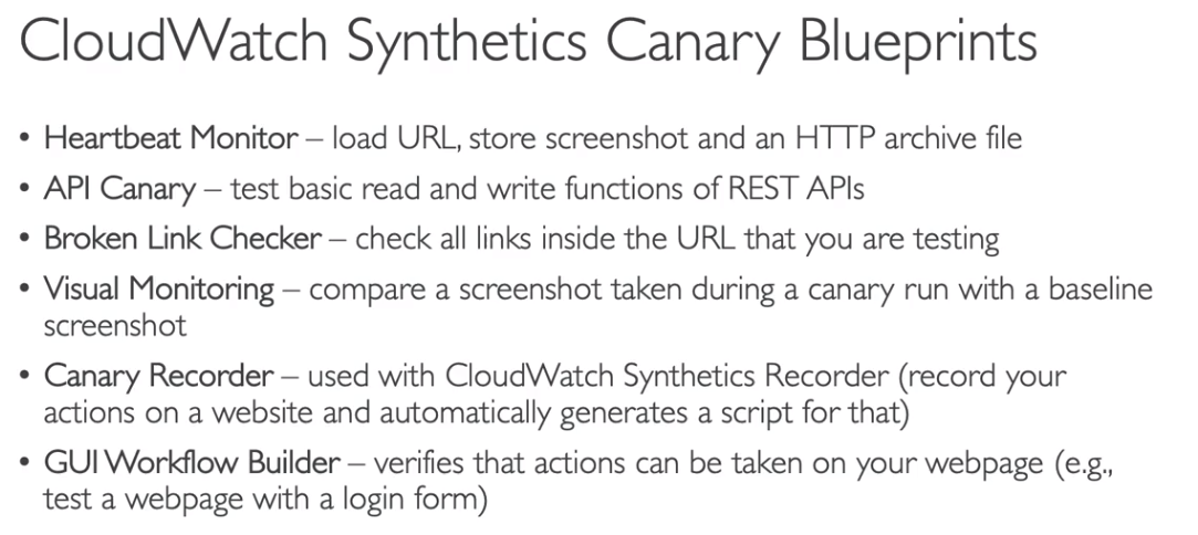 Monitoramento com AWS Synthetics Canary